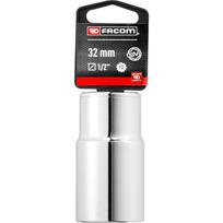 Facom S.32LAPB 1/2" 32mm 12 briaunų ilgas lizdas, 77mm, DIN 3124, ISO 1711-1, ISO 2725-1, OGV® profilis, chromuotas