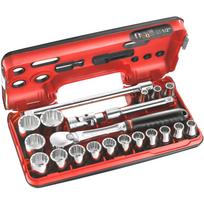 Facom SL.DBOX112PB 1/2" veržlių ir kriaušės formos reketo rinkinys, 21 vnt., 8-32mm, 12 briaunų, 2 prailginimai