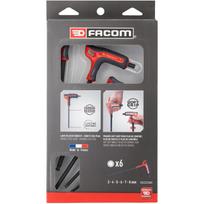 Facom 84TZSA.PB P formos šešiakampių raktų rinkinys su rutuliniu galu, 6 vnt., 3-8 mm, anglinis plienas