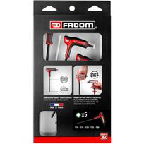 Facom 89TXA.PB T formos TORX raktų rinkinys, 5 vnt., T10-T30, chromuotas, minkšta rankena