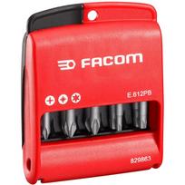 Facom E.612PB 10 vnt. 50 mm antgalių rinkinys su laikikliu, Philips, Pozidriv, TORX, 1/4" (6,35 mm), kompaktiškas poliamido dėklas