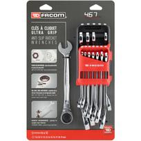 Facom 467B.JP12PB Reketiniai kombinaciniai veržliarakčiai, 12vnt., 7-19mm, 72 dantys, 15° kampas, OGV® profilis, I-sijos profilis