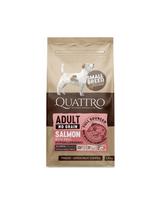 QUATTRO Begrūdis šunų maistas Qattro Small Breed adult Su Lašiša ir Krevetėmis 1.5 kg
