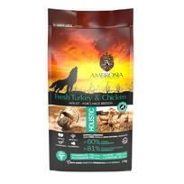 AMBROSIA grain-free Turkey & Chicken Large breed Adult, begrūdis kalakutienos ir vištienos sausas maistas šunims 12kg.