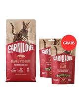 CARNILOVE Active Cat Lamb & Wild Boar Sterilised 6 kg – su ėriena ir šerniena sterilizuotoms katėms + CARNILOVE Crunchy Snack Cat Lamb 2 x 50 g DOVANŲ
