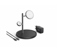 Anker MagGo Wireless Charging Station (15W, 3-in-1 Stand) with cable and charger bundle | B25M3312