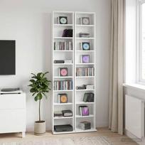 CD spinta 2 vnt. Balta 33 x 23,5 x 175 cm Apdirbta mediena