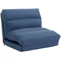 Grindų fotelis su lovos funkcija, atlošiamas, sulankstomas, iki 120 kg, 70 x 72 x 56 cm, tamsiai mėlynas