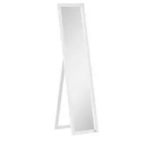 HOMCOM Viso ilgio veidrodis, 154 x 37 cm sieninis veidrodis su stovu, stovintis veidrodis svetainei, miegamajam, baltas