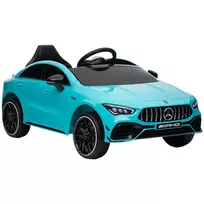 Vaikiškas elektrinis automobilis 12 V su 2.4G nuotolinio valdymo pultu, USB, MP3, žibintais, mokomaisiais ratais, pakabos sistema, 3-5 km/h, skirtas 3-6 metų vaikams, šviesiai mėlyna
