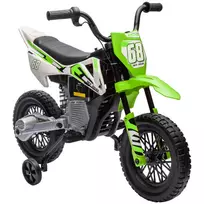 Vaikiškas elektrinis motociklas, 12V su muzika, nuimamais mokomaisiais ratais, 2,4-5 km/val., skirtas 3-6 metų vaikams