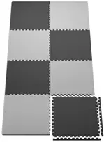 Hop Sport Dėlionės tipo sutveriamas sportinis kilimėlis, 8 dalių, 240x120 cm, juodas / pilkas