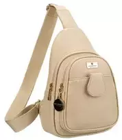 Modna i funkcjonalna smėlio sp. saszetka damska crossbody su eko skóry Peterson