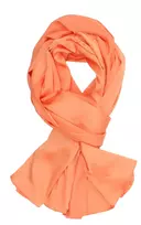 Vienspalvis oranžinis šalikas su šilku