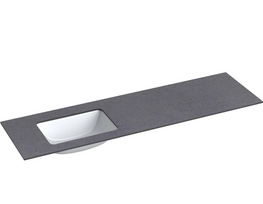 Praustuvas su stalviršiu Kame Universal, WP/16-3/H11-P3-L, 160 cm, Juodasis mėnulis HPL