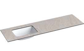 Praustuvas su stalviršiu Kame Universal, WP/16-3/H12-P3-L, 160 cm, Pilkas mėnulis HPL