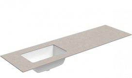 Praustuvas su stalviršiu Kame Universal, WP/16-3/H15-P3-L, 160 cm, Smėlio akmuo HPL