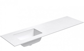 Praustuvas su staviršiu Kame Universal, WP/16-3/H16-P3-L, 160 cm, Matinė balta HPL