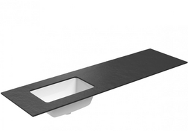 Praustuvas su staviršiu Kame Universal, WP/16-3/H17-P3-L, 160 cm, Juoda lava HPL