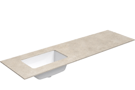 Praustuvas su staviršiu Kame Universal, WP/16-3/H18-P3-L, 160 cm, Žemės akmens HPL