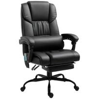 Ergonomiška biuro kėdė su masažo funkcija dirbtina oda juoda