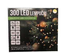 Eglutės girlianda 8 pėdų, 300LED/24m + 3m, spalva: šilta balta/šalta balta (120-1) 7548