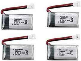 4 vienetai 3,7 V 380 mAh įkraunama Li-Po baterija, skirta Hubsan X4 H107c H107d H107L, Syma X11 X11C, HS170 HS170C Rc Quadricopter