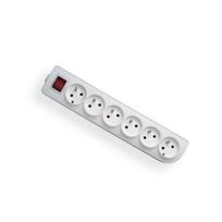 Išplėtimo laido šakotuvas su jungikliu, 6 lizdai su įžeminimu, baltas, „Elgotech“ GN-60W