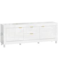 TV staliukas su stalčiais, 180 cm, baltas