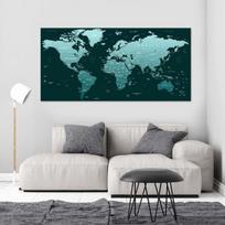Pasaulio žemėlapis su valstybių bei sostinių pavadinimais, smeigtukai dovanu! DB005 140x70 Cm.