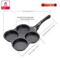 Keptuvė Buitinė Mini Keturių Skylių Maifanshi Keptų Kiaušinių Artefaktas Pusryčių Keptų Kiaušinių Puodas Mažas Kiaušinių Burgerių Puodas gray