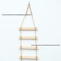 Solid Wood Cat Tree with Rope Ladder, Bed, Scratching Post, and Suspension Bridge 180*20 cm beige