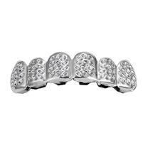 Trendy Gold-Plated Hip Hop Grillz with Engraved Pattern - Halloween Prop gray