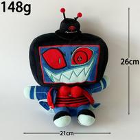 Hazbin Hotel S2 Villainous Vox Plush Toy Soft Stuffed Cartoon Doll Pillow Cute Kawaii Gift for Fans Movie TV Collectible Items 25cm black