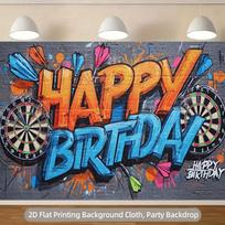2D Urban Street Art Dart & Darts Photography Background 47.2x31.5inch/120*80cm orange