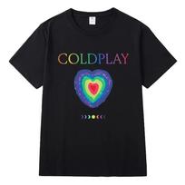 2025 Coldplay Concert Tour Unisex Loose Thick Short Sleeve, Trendy Rock Streetwear Summer Apparel Fashion T-Shirt 4XL blue