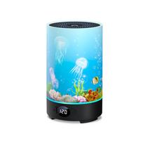 USB RGB Flame Aroma Diffuser: Silent Timer, Large Mist Volume, Essential Oil Fragrance, Perfect for Home Use. blue
