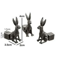 3Pcs Flower Pot Feet Stand Animal Shape Cat Dog Rabbit Plant Pots Risers Pad Outdoor Garden Resin Pot Foot Plant Bonsai Holders gray