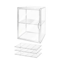 Acrylic Storage Box Transparent Display Cabinet Cosmetic Organizer with Removable Shelves Clear Makeup Storage Rack for Desk or Vanity One Size balta