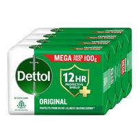 Dettol Originalinis muilas maudynėms su 12 valandų apsauginiu skydeliu (400g) | 99,99% Mikroorganizmų, 100g (Pakuotėje 4 vnt)
