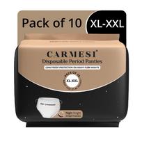 Carmesi Disposable Period Panties for Women - Pack of 10 (XL-XXL) | 360° Protection for Super Heavy Flow | Leak Proof & No Rashes | Maternity Panti