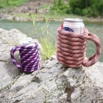 Recycled Rock Climbing Rope Can Cozy Cup Sleeve Insulated Beverage Holder Beer Bottle Cover Eco-Friendly Camping Accessories rožinė