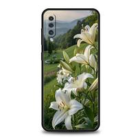 Realistic Lily Flower Print Case For Samsung A56 A36 A26 A54 A52 A24 A14 A50 A72 A70 A06 A12 A22 A34 A42 A32 A04s A16 5G Cover For Samsung A20e beige