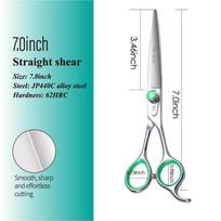 Fenice Professional 7.0/8.0 Inch Green Dog Grooming Scissors Set JP440C Cutting Curved Thinning Shears Kit Screw With Dog Logo blue