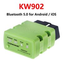 KONNWEI ELM327 V1.5 OBD2 Scanner Bluetooth 5.0 KW902 Cars Diagnostic Tools ELM 327 V 1 5 OBD 2 Auto Code Reader For Android iOS žalia