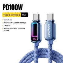 Essager 240W C tipo į C tipo kabelis PD 3.1 Greito įkrovimo laidas, skirtas iPhone 17 16 15 Macbook Pro Xiaomi C tipo duomenų laidas 1m mėlyna
