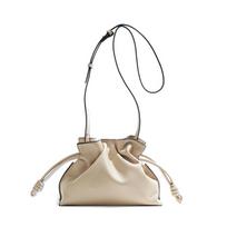 Autumn and winter classic Flamenco fashi lucky bag cloud bag genuine leather drawstring shoulder crossbody bucket bag for wome juoda