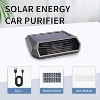 1Pc Solar Car Air Purifier With Ozone And Negative Ion Odor Elimination Air Cleaner With Temporary Parking Number Plate Usb Charging juoda