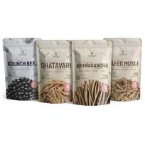 Dharishah Ayurveda Herbal Powder Josh Combo | Ashwagandha, Shatavari, Kounch Beej & Safed Musli for Strength, Stamina, Vitality & Immunity Suppo