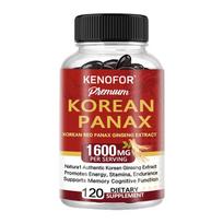 Korėjietiško raudonojo ženšenio ekstrakto kapsulės 1600 mg dozėje, 120 kapsulių 60 dienų tiekimui Maisto papildas 120 Capsules